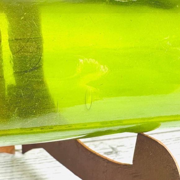 Antique 1800’s Hand Blown Green Glass Rolling Pin 20” w/ CORK - RARE FIND - Picture 6 of 7